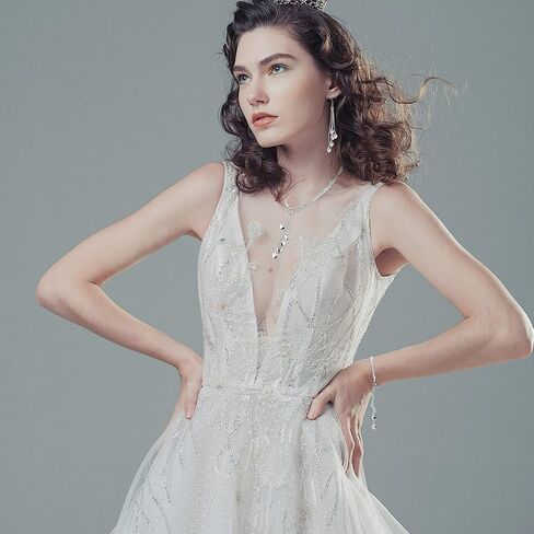 Sanfenly 4 قطع القلب قلادة سوار أقراط للنساء الفضة سلسلة خمسة أسطر مع خمسة القلب سحر القلب مجموعة مجوهرات لعيد الحب هدية عيد الأم in Kuwait