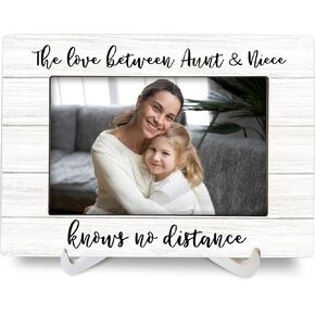 Aunt Niece Auntie Gifts 4x6 Picture Frames, Gifts for Aunts from Niece Nephew Wood Photo Frame, Distence Long Gifts The Love Between Aunt & Niece Picture Frames for Wall and Tabletop Display