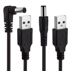 Yeebline USB to DC 5.5x2.1mm Power Cord, 2-Pack 3FT USB 2.0 A Type Male to DC 5.5 x 2.1mm DC 5V Power Plug Charger Connector Charging Adapter Cable