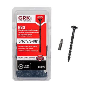 GRK 95412 RSS 5/16 x 4 in. - Black Screws 25pk