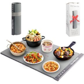 Electric Warming Tray,food warming mat,warming mat for food -Full Surface Heating,Rollable&Portable,Premium Silicone Nano-Material,Baby Clock-Versatile Food Warmers for Gatherings,Parties,Everyday Use