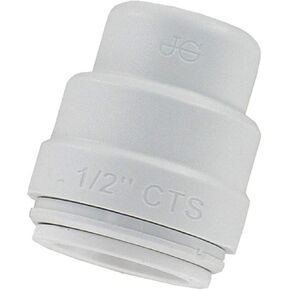 John Guest Speedfit 1/2 Inch CTS End Cap, Push to Connect Plastic Plumbing Fitting, White, PSEI4620P
