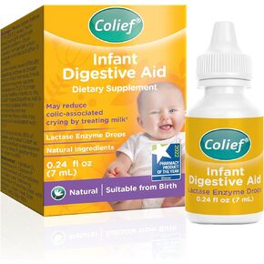 Colief Infant Digestive Aid | Gas Drops for Babies | Natural & Safe Infant Gas Relief | Reduces Baby Colic, Tummy Bloating, Fussing & Crying (0.24)