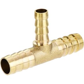 Barb Hose Fittings - 3/8" x 3/8" x 1/4" Brass Hose Fitting Pipe Connector Apply to Water Fuel (T Shaped 3 Way)
