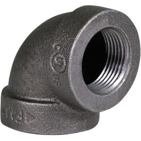 CTF334H 1-1/2" Cast Iron Threaded 90 Degree Street Elbow for Industrial Piping or DIY Projects with Black Finish