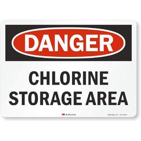 SmartSign "Danger - Chlorine Storage Area" Label | 10" x 14" 3M Reflective Laminated Vinyl