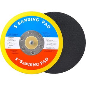 6" Hook and Loop Backing Pad for Air Sander Polisher, 5/16" Arbor with 24 Thread 12000RPM Sanding Pad