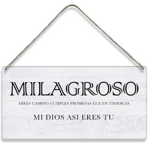 Bible Verse Home Wall Decor Milagroso Abres Camino Scripture Wood Signs Rustic Hanging Wall Plaque Christian Sign