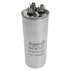 60 + 7.5 uF MFD CBB65 Capacitor Withstand 450V AC Compatible with Air Conditioner Capacitor Round Dural Motor Run Capacitor Air Compressor Water Pump Motor