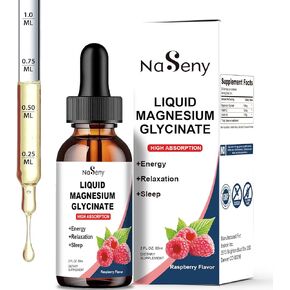400mg Magnesium Drops, Magnesium Glycinate Vitamin Blend for Kids, High Absorption - for The Whole Family Overall Wellness, Non-GMO & Gluten Free (60ML/Raspberry)