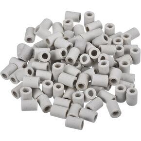 MECCANIXITY 100pcs Ceramic Tube Insulated Electronic Wire Bundle Protection Heat Insulation Tube 0.16x0.28x0.4"
