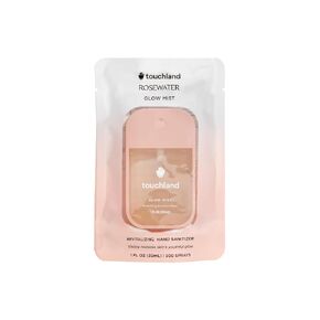 Touchland Glow Mist Rejuvenating Hand Sanitizer Spray, Rosewater scented, 500-Sprays each, 1FL OZ