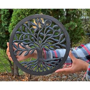 DharmaObjects Handcrafted Wooden Tree Of Life Wall Decor Hanging Art (Brown)