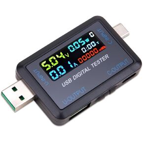 ZORZA قطعة واحدة من جهاز اختبار الطاقة USB من النوع C وشاشة LCD الرقمية لقياس الجهد الكهربي الحالي DC 4.5-36V 0-8A مراقب حالة الشحن في الوقت الحقيقي للإلكترونيات، ويدعم بروتوكولات الشحن السريع المتعددة in Kuwait
