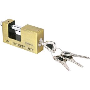 90mm D shape heavy-duty Padlock with 4 Key - Protect Garage Door, Containers, Shed, Shutter, Gate and Warehouse