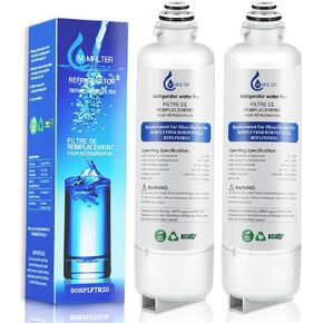 BORPLFTR50 Replacement for Bosch Ultra Clarity Pro Water Filter, Compatible with 11032531 12033030 BORPLFTR55 B36CT80SNS B36CL80ENS REPLFLTR55 RA450022 WFC100MF WFS200MF Water Filter(2-PACK)