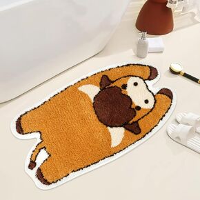 Cute Cat Bathroom Mat Rug, Soft Absorbent Cat Rug, Orange Cat Bath Mat for Bathroom, Non-Slip Plush Bath Carpet Door Mat, Animal Shape Bathroom Rug for Bathtub, Shower, Home Decoration