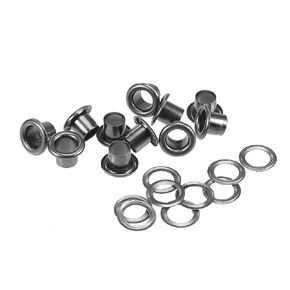 uxcell Grommets Eyelets with Washers Kit, 10.5 x 6 x 7mm Alloy Grommet for DIY or Craft Projects Dark Grey 100 Set