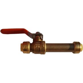 1 Piece XFITTING 1/2" Push Fit Slip Ball Valve, Full Port, 1/4 Turn, Certified to NSF ANSI61, Brass, Plumbing Fitting for Copper, Pex, CPVC, 1 Pack