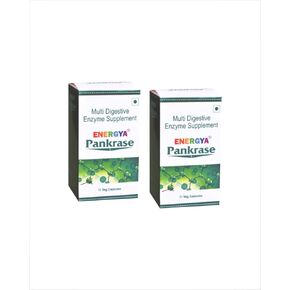 ENERGYA PANKRASE_Combination of 12 Enzymes for Gas, Bloating. Enzymes Helps in Digestion of Food & Absorption of nutrients (Pack of 5)