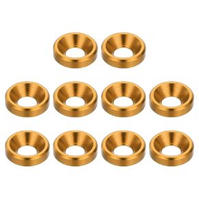 PATIKIL M3 Finishing Countersunk Washers, 10 Pack Head Washers Alloy Aluminum Screw Gaskets for Screw Bolt RC FPV PC Mechanical Accessories Parts, Light Blue