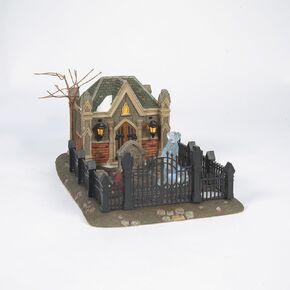 Department 56 Plastic 6000601 Dicken's Village Christmas Carol Cemetery Lit Scene and Accessories Set, 9.75 Inch, Multicolor