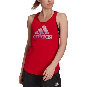 adidas Womens Cotton Graphic Tank Top Scarlet