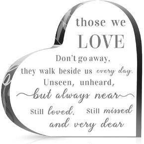 Sympathy Gifts Memorial Bereavement Gifts Acrylic Heart Condolence Remembrance Gifts for Loss of Loved One Father Mother(Stylish Style, 5 x 5 x 0.6 Inch)