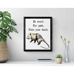Retro Metal Tin Sign 8 X 12 Inches Printable Included Be Weird Possum Opossum Funny Animal Wildlife Wall Decor Instant Rustic Home Decor Funny Room Decor Aluminum Sign for Bedroom Bathroom Office