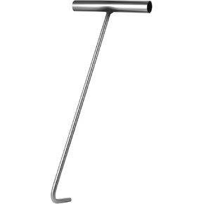 38cm Utility Tool Stainless Steel Manhole Cover Hook T Hook Manhole Tool Manhole Lift Hooks T- Handle Meat Boning Hook for Trampoline Pull Springs Open Manhole Covers Hook Tool