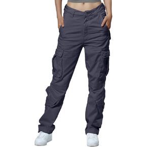 Match Cargo Pants Women,Hiking Pants Baggy Casual Work Pants with 8 Pockets in Kuwait
