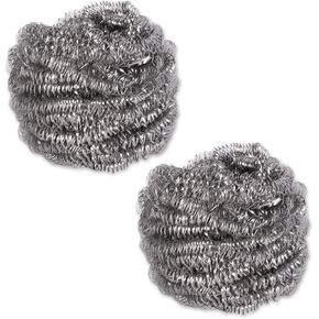 RSVP International Endurance Cleaning Collection Stainless Steel Scrubbies, Heat-Treated, Pressed & Curled, Long Lasting, Non-Rusting, Scrubber, 2 Piece