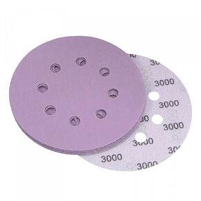 uxcell 5Pcs 5-Inch Purple Sanding Discs 1500 Grits 8 Hole Hook and Loop Professional Aluminum Oxide Sand Paper Wet Dry Polish for Wood Metal Paint Finish