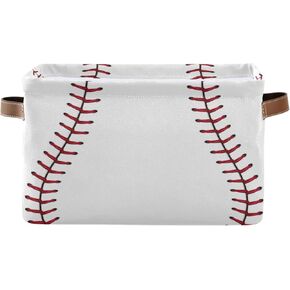 HOYYU Basketball Basket Decor Soccer Football Storage Bin Basket For Shelf Closet Foldable Fabric Storage Box Cube With Handles Large Kids Toys Clothes Organizer Basket For Nursery Bedroom