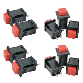 RuoFeng الإغلاق SPDT مفتاح بـزر دفع AC 125V/3A 250V/1A DS-429 أحمر 10 قطعة