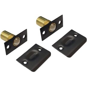 QCAA Solid Brass Adjustable Ball Catch with Strike, 2-1/8" x 1" x 1-5/16" Height, 11/16" Dia., Polish Brass, 1 Pack, Made in Taiwan