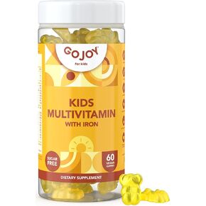 Kids Multivitamin Gummies with Iron - Chewable Sugar Free Kids Multivitamin Gummy Vitamins - for Toddlers & Children 3 & Up