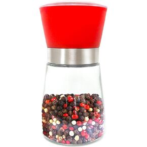 Honbay 1PCS Premium Red Home High Grips Manual Salt or Pepper Grinder Mill Shakers Grinder Jar for Kitchen