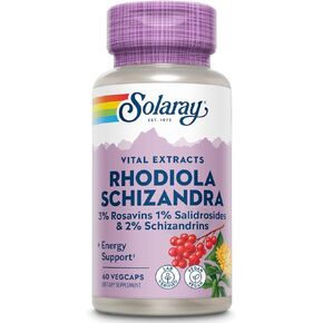 Solaray Rhodiola and Schizandra Supplement, 500 mg | 60 Count