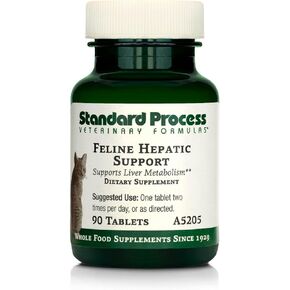 Standard Process Feline Hepatic Support - Cat Health Supplement for Liver Support - Hepatic Circulation & Liver Metabolism Aid - Tablet Supplement to Aid Hepatic Immune Function - 90 tablets