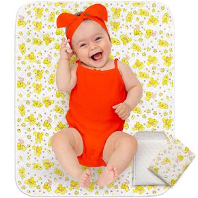 Changing Mat - Biggest Waterproof & Reusable Portable Changing Pad 25.5"x31.5" for Change Diaper in Any Places - Unisex Design for Girls & Boys - Reinforced Double Seams - Free Storage Bag
