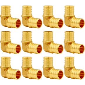 8PCS LF Brass 3/4 Inch PEX Barb to 3/4 NPT Male Straight Coupling Pipe Crimp Fitting