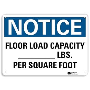 SmartSign "Notice - Floor Load Capacity __ Lbs. Per Square Foot" Write-On Sign | 10" x 14" Plastic
