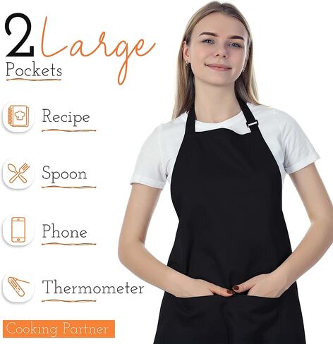 Pack of 2 Apron, 100% Waterproof Professional Apron, Heavy Duty Breathable, Large Straps and Large Pockets. in Saudi Arabia