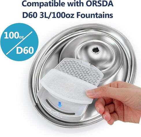 بدائل نافورة المياه للقطط من ORSDA لـ D60 3L/100oz (فوهات المياه) in Kuwait