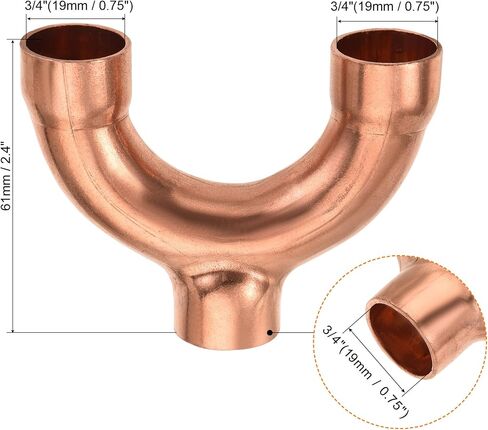 MECCANIXITY Tee Y نوع وصلة لحام نحاسية 3/8 بوصة معرف لتبريد مكيف الهواء HVAC in Saudi Arabia