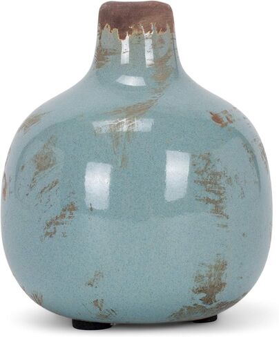 47th & Main Rustic Ceramic Vase, Mini, Gray-Blue in Saudi Arabia