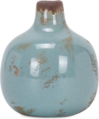 47th & Main Rustic Ceramic Vase, Mini, Gray-Blue in Saudi Arabia