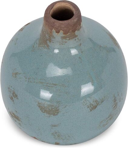 47th & Main Rustic Ceramic Vase, Mini, Gray-Blue in Saudi Arabia