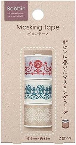 KOKUYO Bobbin Washi Tape, Masking Tape, Embroidery, Pack of 3, Japan Import (T-B1115-9-3S) in Saudi Arabia